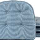 Klear Vu Omega Non-Slip Chair Cushions, Assembled in USA, U-Shaped Skid-Proof Seat Pads for Dining Room, Kitchen, Office, 15"x16", Slub Wedge, 4 Pack