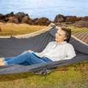 SUNCREAT Hammocks for Outside, Two Person Hammock for Patio, Garden, Porch, Outdoor, Dark Grey
