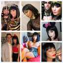 Black Bob Wigs for Women, 12'' Short Black Hair Wig with Bangs, Natural Fashion Synthetic Wig, Cute Colored Wigs for Daily Party Halloween BU027BK