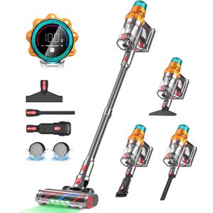 REBANIC Cordless Vacuum Cleaners for Home,8-in-1/65Min/600W/48Kpa Powerful Suction,Self-Standing Cordless Stick Vacuum Cleaner,Lightweight Anti-Tangle Rechargeable Vacuum for Floor/Carpet/Pet Hair/Car