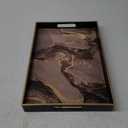 Black Marbling Decorative Tray with Handles, Morden Plastic Rectangular Serving Tray for Coffee Table Bathroom, Ottoman, Home Decor, 15.7"* 10.2"* 1.38" (Trema05)