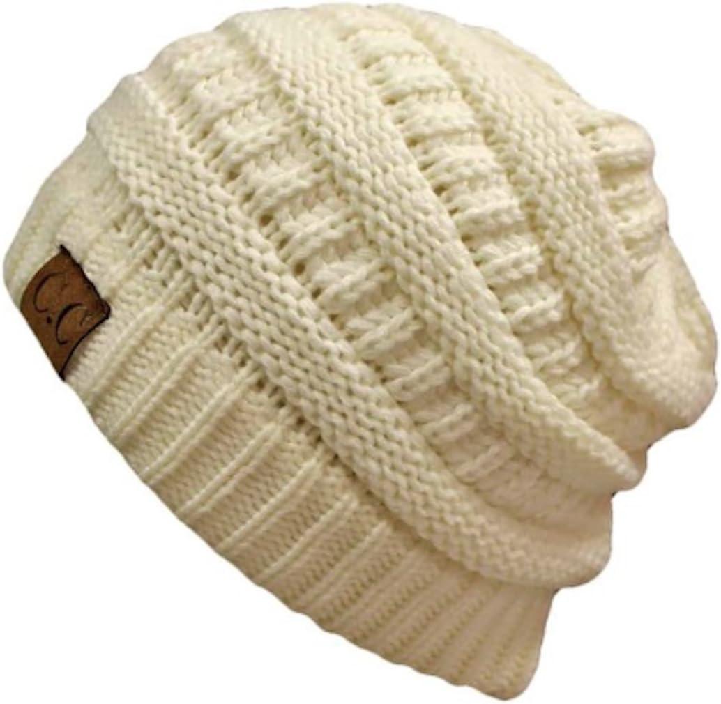 C.C Trendy Warm Chunky Soft Stretch Cable Knit Beanie