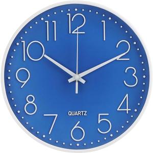 Wall Clock Non-Ticking Silent Modern Simple Style Round Decor Clock Stereoscopic Dial Quartz Wall Clocks for Home/Office/School/Living Room/Bedroom/Kitchen