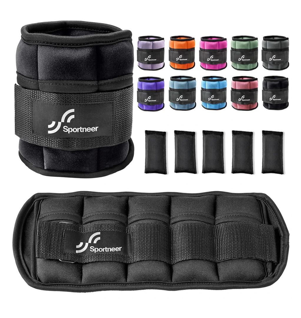 Sportneer Adjustable Ankle Weights 1 Pair 2 4 6 8 10 Lbs Leg Weight Straps for Women Men, Weighted Ankle Weights Set for Gym,Fitness, Workout,Walking, Jogging,1-5 lbs Each Ankle, 1 Pair 2-10 lbs