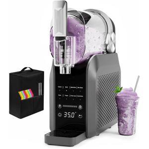 Slushie Machine, No Ice Needed, 88 oz Slushie Machine for Home with Dust Cover, Professional Frozen Drink Maker, 7 Preset Programs+Rinse, Frozen Margaritas, Frapps, Milkshake, and More