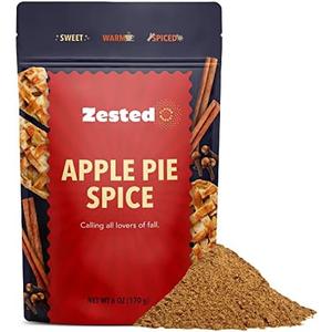 Zested Flavor Market Apple Pie Spice - XL 6 oz Bag - Zested Autumn-Inspired Natural Spice Blend - Gluten-Free and Nut-Free - Goes Great on Snacks, in Baked Treats, and Dips and SpreadsBEST USED BY 09-18-2026