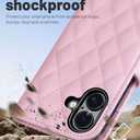 OCASE for iPhone 17 Wallet Case, PU Leather Flip Cover with Card Holder, RFID Blocking, Kickstand, Magnetic Closure, Protective Phone Case for iPhone 17 6.3-Inch 2025, Diamond Check Pink