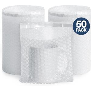 ALTERNIUM Self Seal Bubble Pouches - Bubble Bags for Packing, Packaging Filler for Moving - Cushioning Wrap for Fragile Items, Dish Packing Kit Shipping Supplies for Small Business - 7.5x8 Inch, 50pcs