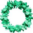 2 x CISMARK Hawaiian Luau flower Leis Jumbo necklace bracelets headband set (Green)