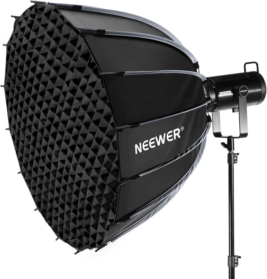 NEEWER Parabolic Softbox Kit, 35.4" Bowens Mount Soft Box with Light Diffusers for Studio Photography Video Recording Streaming Lighting Compatible with Aputure 120d Compatible with Godox SL60w, NS72P