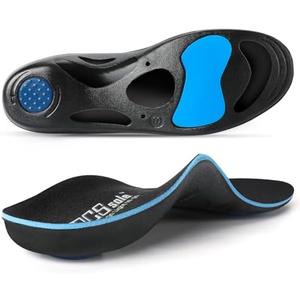 PCSsole Orthotic Insoles with High & Medium Arch Support - Comfort Gel Work Boot Insert for Flat Feet, Plantar Fasciitis, Running, Walking, Over Pronation for Men and Women