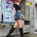 Modatope Knee High Boots Women Pointed Toe Stiletto Heel Fall Tall Boots Elastic Leather Long Boots Side Zipper (Black). 8.5 Size