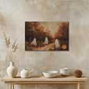 Autumn Landscape Vintage Style Wall Art Moody Ghost Poster Canvas print romantic dark academia moody cottagecore for Halloween Party House Room Decor 8x12inch Unframed