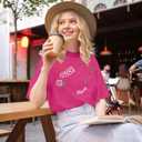 Christmas Shirts for Women Merry Christmas Tshirt Xmas Graphic Print Tee Tops Blouse Gifts (Medium, Hot Pink)