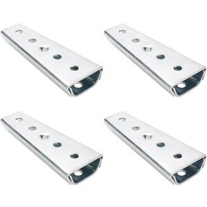 4Pcs Interlocking Sofa Connector Bracket,Furniture Assemble Fixing Joint Connectors Bands Flush Mount Hanger,Taper 4.72"/120mm Silver