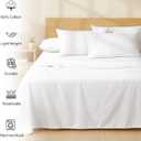 RUVANTI 6 Pcs Cotton Sheets - 100% Natural Cotton Soft, Lightweight & Breathable Crispy Percale Bed Sheets, Queen Sheet Set 16" Deep Pockets, Bright White