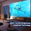 TMY Native 1080P Projector with WiFi and Bluetooth, Outdoor Movie Projector (with wifi)