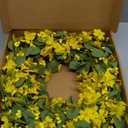 J'FLORU Artificial Spring Wreath 22 Inch Summer Wreaths for Front Door Yellow Daisy Wreath for Indoor Outdoor Home Decor and Easter Celebration
