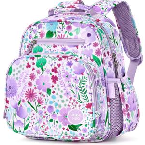 mibasies Toddler Backpack for Girls 2-4: Preschool Kindergarten Backpack - Cute Kids Backpacks for Girls - Flower Light Purple