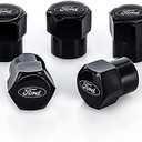 Ford Logo Black Valve Cap Covers (Black White)