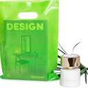 Choice Marts Merchandise Bags Lime Green Color 100 Bags 9"x12" Size 1.5Mil Thick Glossy With Handles