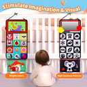 Baby Mirror Tummy Time Toys 0-3 3-6 Months Sensory Crinkle Baby Books Black and White High Contrast Baby Toys for Newborn Infant Montessori Car Seat Toys 0-6 Month Boy Girl Easter Basket Stuffers Gift