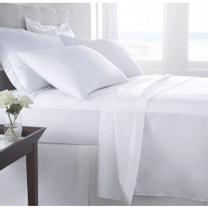 Bed Sheets, White Color, 8 ft ×8 ft, 3 Pieces