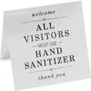 Stockroom Plus Metal Tent Signs, All Visitors Must Wash Hands (4 x 4 In, 2 Pack)