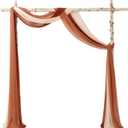 Ling's Moment Wedding Arch Draping Fabric - 20Ft Fall Wedding Arch Chiffon Fabric, Sheer Hanging Drapes Arrangement for Ceremony Backdrop Outdoors Party Swag Home Decor (Coral Peach & Terracotta)