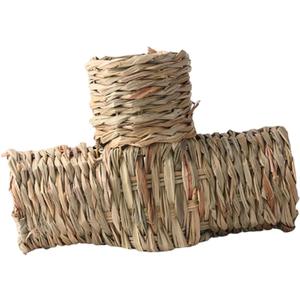 Hand Woven Hamster Tunnel for Pets Guinea Pig Hideaway Tube Chinchilla and Squirrel Tunnel House for Chewing and Relief