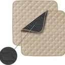 Non-Slip Absorbent Washable Incontinence Pad underpad Seat 4-Layer Design Chair Absorbent Pads Protection - for Seniors, Adult, Children, or Pet Underpad Protection - Set of 2 (Beige, 21" L x 22" W)