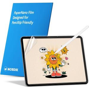 MOBDIK 2 Pack Paperfeel Screen Protector Compatible with iPad Air 13 M3 2025 / M2 2024 & iPad Pro 13 M5 2025 / M4 2024, New Version Crafted for Natural Writing, Less Reflection, Easy Installation | New Version, Less Reflection, Nib Friendly