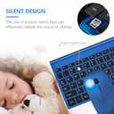 TopMate Wireless Keyboard and Mouse Ultra Slim Combo, 2.4G Silent Compact USB Mouse and Scissor Switch Keyboard Set with Cover, 2 AA and 2 AAA Batteries, for PC/Laptop/Windows/Mac - Blue Black