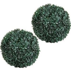 Pure Garden Set of 2 Solar LED Faux Topiary Balls