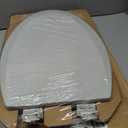 Bemis 1500EC Durable Wood Toilet Seat with Easy Clean Hinges, Made in USA, Elongated, Ice Grey