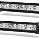 LIGBT 2PCS 7 Inch Slim LED Light Bar Single Row 18W Spot Beam Driving Fog Light IP67 Waterproof Off Road Work Light for Trucks SUV UTV ATV Boat