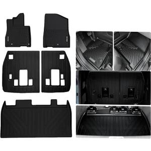 Floor Mats for 2025 2026 KIA Carnival(fit 7&8 Seats) with Trunk Mat & Backrest Mat TPE All Weather Protection Car Floor Liners Cargo Liners