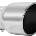 TriTrust Exhaust Tip, 2.5-3 inch inlet adjustable,Fit 2.5''/2.75''/3'' Outer diameter Tailpipe, 4.5'' Outlet 7'' Long Muffler Tip, Chrome Stainless Steel Tail Tip