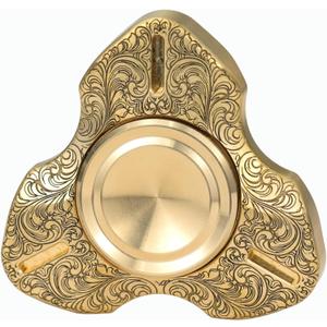 FREELOVE Metal Fidget Spinner, Brass Heavy, Long Spinning Toys, Cool Silent, Small Mini 2nd Fox Figette Spiner for Adults Men Anxiety, Quiet Bearing, Relief Brass