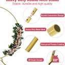 7 Ft Round Wedding Arch Stand with Metal Base for Flower Balloon Decoration, Circle Backdrop Stand Frame for Ceremony, Birthday Party, Baby Shower, Gold