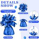 Yunsailing 24 Pcs Heavy Balloon Weights Metallic Anchor, 0.33 lb (5.3 oz) Each Table Weight and 1 Roll Iridescent Ribbon for Outdoor Wedding, Graduation, Birthday Party Decorations(Blue)