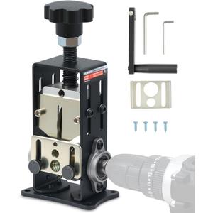 CREWORKS Manual Wire Stripper Machine, 0.06-1 inch Wire Stripper for Drill, Copper Wire Stripping Machine for Scrap Wire with 2 Feed Hole Plates, Cable Stripper Tool for Leftover Cable Recycling