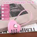 2 x 2 Pcs Padlock Combination Locker Lock 3 Digit Heart Shaped Cable Lock with Code, Pink Heart Locks for Backpacks, Gym Locker, Suitcase Travel Locks