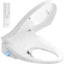 Heated Smart Toilet Seat with Feminine Wash & Dryer, Elongated Bidet with Adjustable Water Temperature, Pressure & Nozzle Position, Easy Installation & Soft-Close Lid for Modern Bathrooms