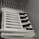 Smart FENDEE 2 Packs Fully Assembled Luggage Racks with Shoe Shelf, Suitcase Stand with Fold & Lock System, Bamboo Luggage Stand Ideal for Guest Room, Bedroom, Hotel, White