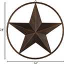 EBEI Metal Barn Star Circle Rustic Style Decorative 24" Vintage Texas Lone Star Dark Brown Western Home Wall Decor