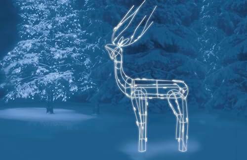Brite Star 48 Inch Tall Reindeer Buck Christmas Outdoor Decorations - LED Light Christmas Decoration for Yard and Patio, Indoor and Outdoor Christmas Décor