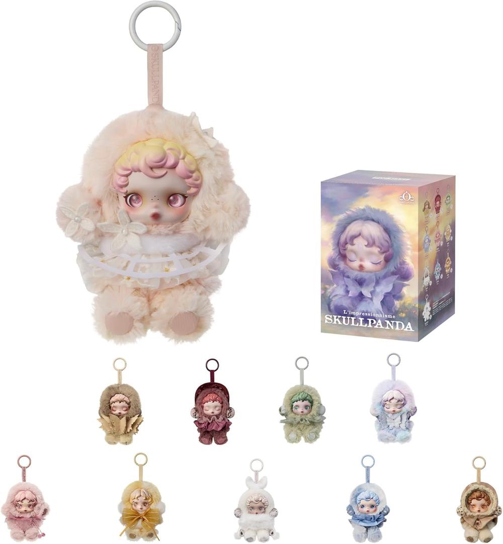 POP MART SKULLPANDA Limpressionnisme Series Plush Doll Blind Box Figures, Random Design Action Figures Collectible Toys Home Decorations, Holiday Birthday Gifts for Girls and Boys, Single Box