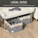 Aokeyee Shoe Organizer for Closet,2 Pack Foldable Shoe Storage Organizer Box Bin with Adjustable Dividers and Clear Cover, Fits up to 16-32 Pairs (Beige with Grey)