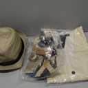 SATINIOR 1920s Mens Costume Roaring Outfit with Gangster Vest Hat Pocket Watch Suspenders for Race Meeting 2026 (Large, Beige)